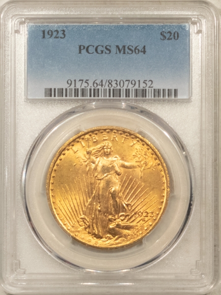 $20 1923 $20 ST GAUDENS GOLD DOUBLE EAGLE – PCGS MS-64, #83079152