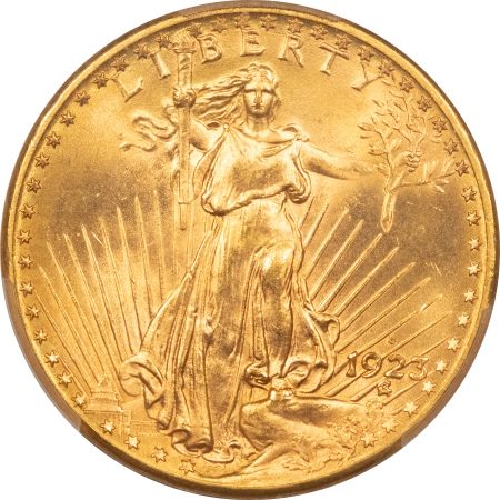 $20 1923-D $20 ST GAUDENS GOLD DOUBLE EAGLE – PCGS MS-66, BOOMING LUSTER! #40776243