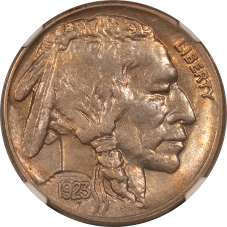 Buffalo Nickels 1923-S BUFFALO NICKEL – NGC AU-58, PRETTY! LOOKS CHOICE, PREMIUM QUALITY!