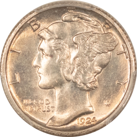 Mercury Dimes 1924-S MERCURY DIME – PCGS MS-62, FRESH & PLEASING, TOUGH!