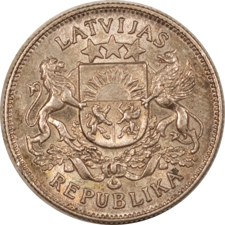 New Store Items 1925 LATVIA 2 LATI SILVER, KM#8 – PRETTY BRILLIANT UNCIRCULATED