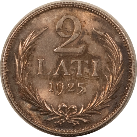 New Store Items 1925 LATVIA 2 LATI SILVER, KM#8 – PRETTY BRILLIANT UNCIRCULATED!