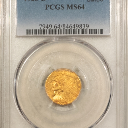 $2.50 1925-D $2.50 INDIAN GOLD QUARTER EAGLE – PCGS MS-64, #84649839