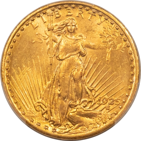 $20 1925-S $20 ST GAUDENS GOLD DOUBLE EAGLE – PCGS MS-62, KEY-DATE! #38685092