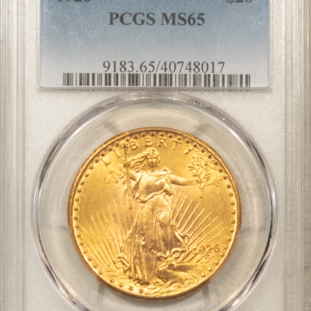 $20 1926 $20 ST GAUDENS GOLD DOUBLE EAGLE – PCGS MS-65, GEM, #40748017