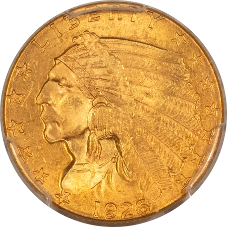 $2.50 1926 $2.50 INDIAN GOLD QUARTER EAGLE – PCGS MS-64+, #04365456