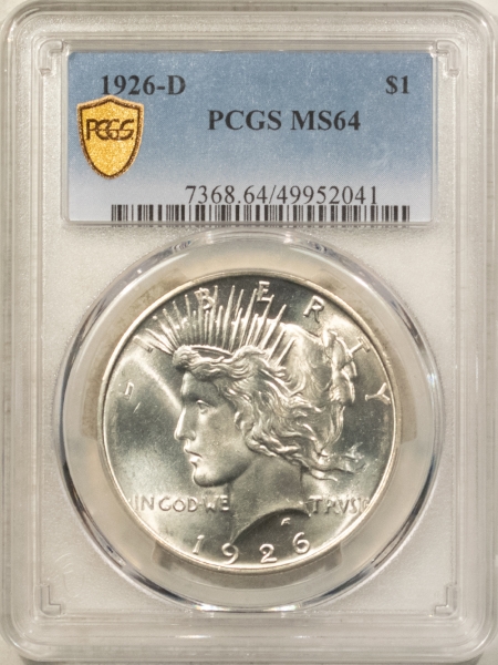 New Certified Coins 1926-D $1 PEACE DOLLAR – PCGS MS-64, BLAZER & PREMIUM QUALITY!