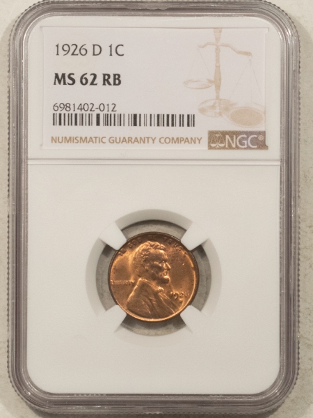 Lincoln Cents (Wheat) 1926-D LINCOLN CENT – NGC MS-62 RB