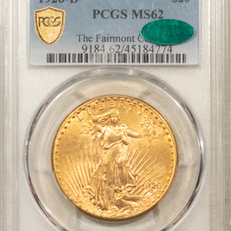 $20 1926-D $20 ST GAUDENS GOLD DOUBLE EAGLE – PCGS MS-62, CAC APPROVED! #45184774