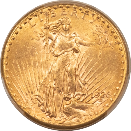 $20 1926-D $20 ST GAUDENS GOLD DOUBLE EAGLE – PCGS MS-62, CAC APPROVED! #45184774