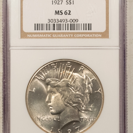 New Certified Coins 1927 $1 PEACE DOLLAR – NGC MS-62, LOOKS 63+ & PREMIUM QUALITY!