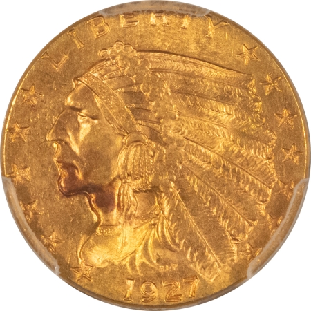 $2.50 1927 $2.50 INDIAN GOLD QUARTER EAGLE – PCGS MS-64 PREMIUM QUALITY! CAC APPROVED!