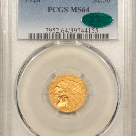 $2.50 1928 $2.50 INDIAN GOLD QUARTER EAGLE – PCGS MS-64, CAC APPROVED! #39744155