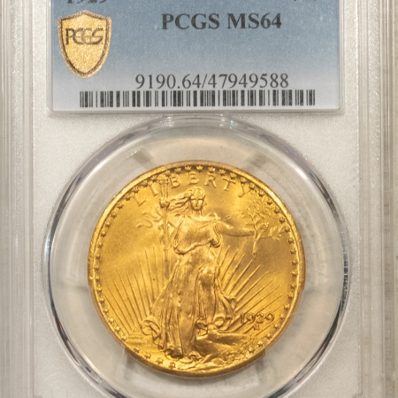 U.S. Certified Coins 1929 $20 ST GAUDENS GOLD DOUBLE EAGLE – PCGS MS-64, RARE DATE! #47949588!