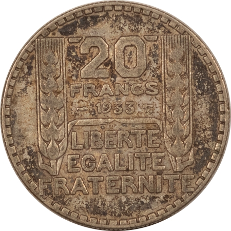 New Store Items 1933 FRANCE 20 FRANCS SILVER, KM-879, HIGH GRADE CIRCULATED EXAMPLE