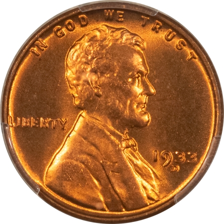 Lincoln Cents (Wheat) 1933-D LINCOLN CENT – PCGS MS-66 RD, LOOKS SUPERB! PREMIUM QUALITY+