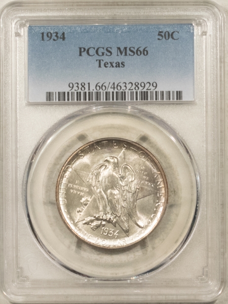 New Certified Coins 1934 TEXAS COMMEMORATIVE HALF DOLLAR – PCGS MS-66, PREMIUM QUALITY!