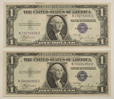 New Store Items 1935-C $1 SILVER CERTIFICATES, LOT OF 2, FR#1612 – CRISP CU!