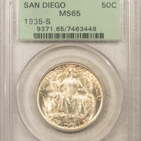 New Certified Coins 1935-S SAN DIEGO COMMEMORATIVE HALF DOLLAR – PCGS MS-65, OGH, FLASHY & PQ!