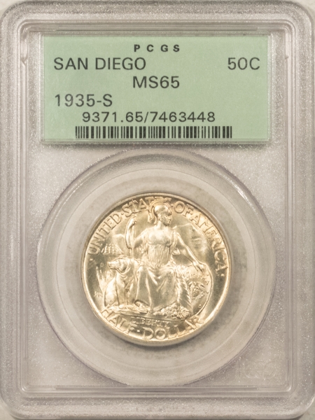 New Certified Coins 1935-S SAN DIEGO COMMEMORATIVE HALF DOLLAR – PCGS MS-65, OGH, FLASHY & PQ!