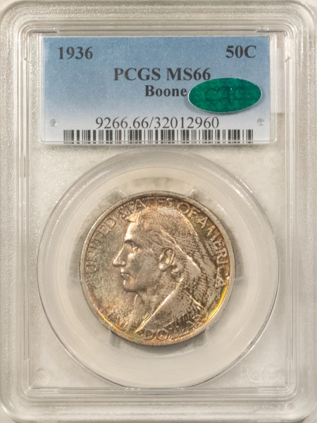 CAC Approved Coins 1936 BOONE COMMEMORATIVE HALF DOLLAR – PCGS MS-66, FRESH, PQ & CAC APPROVED!