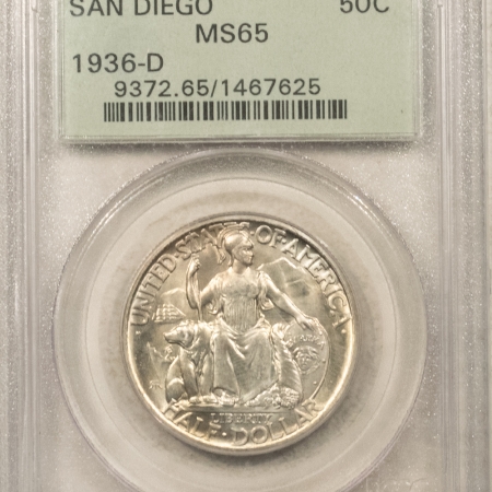 New Certified Coins 1936-D SAN DIEGO COMMEMORATIVE HALF DOLLAR – PCGS MS-65, OGH & PQ!