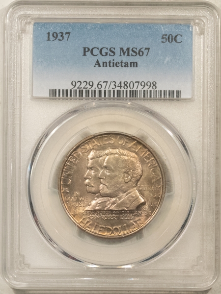 New Certified Coins 1937 ANTIETAM COMMEMORATIVE HALF DOLLAR – PCGS MS-67, FRESH & SUPERB GEM!