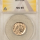 Jefferson Nickels 1955-D/S JEFFERSON NICKEL, FS-501 OMM-1 – ANACS MS-64