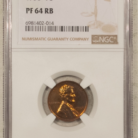 New Store Items 1938 PROOF LINCOLN CENT – NGC PF-64 RB, PRETTY!