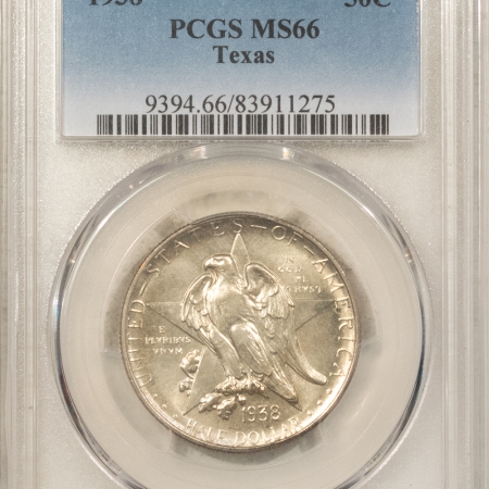 New Certified Coins 1938 TEXAS COMMEMORATIVE HALF DOLLAR – PCGS MS-66, LUSTROUS!