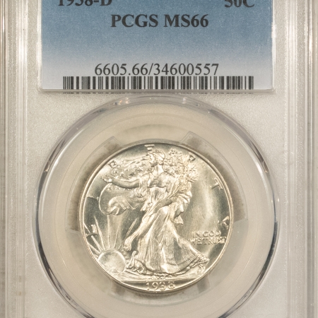 New Store Items 1938-D WALKING LIBERTY HALF DOLLAR – PCGS MS-66, PRISTINE & PREMIUM QUALITY!