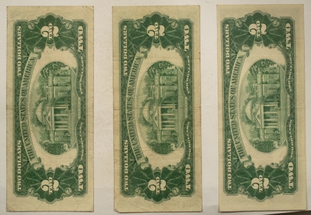 New Store Items 1953-A $2 UNITED STATES RED SEAL NOTES, LOT/3, FR#1510 – VERY FINE!