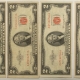 New Store Items 1953-C $2 UNITED STATES RED SEAL NOTES, LOT/4, FR#1512 – VERY FINE!