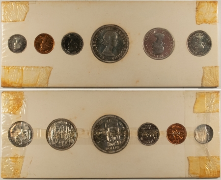 New Store Items 1954-1959 CANADA PL SPECIMEN 6 COIN SETS, ORIGINAL 6 SET RUN, GEM W/ ORIG CARDS