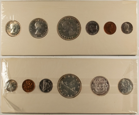 New Store Items 1954-1959 CANADA PL SPECIMEN 6 COIN SETS, ORIGINAL 6 SET RUN, GEM W/ ORIG CARDS