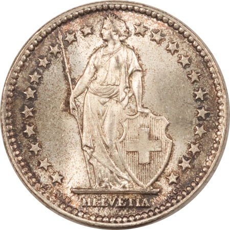 New Store Items 1955-B SWITZERLAND 2 FRANCS SILVER, KM-21, CHOICE-GEM BU & NICE!