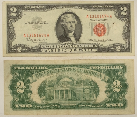 New Store Items 1963 $2 UNITED STATES RED SEAL NOTES, LOT/6, FR#1513 – VERY FINE!