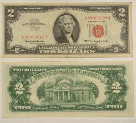 New Store Items 1963 $2 UNITED STATES RED SEAL NOTES, LOT/6, FR#1513 – VERY FINE!