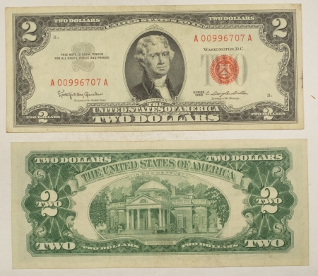 New Store Items 1963 $2 UNITED STATES RED SEAL NOTES, LOT/5, FR#1513 – VERY FINE!