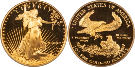 American Gold Eagles, Buffaloes, & Liberty Series 1990-P PROOF AMERICAN GOLD EAGLE 4 COIN SET, 1.85 AGW – PCGS PR-69 DCAM, MATCHED