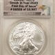 American Silver Eagles 2021 1 OZ TY I AMERICAN SILVER EAGLE ANACS MS70 FIRST DAY OF ISSUE #06560/10,987