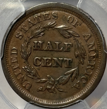 Braided Hair Half Cents 1850 BRAIDED HAIR HALF CENT – PCGS AU-50