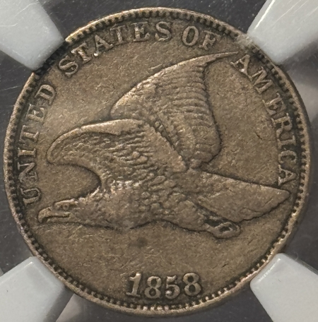 Flying Eagle 1858 FLYING EAGLE CENT – LARGE LETTERS NGC VF-35