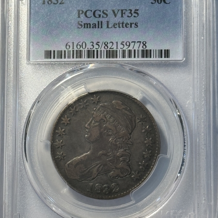 Early Halves 1832 CAPPED BUST HALF DOLLAR – SMALL LETTERS PCGS VF-35