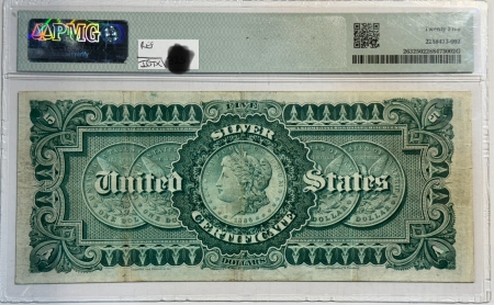 Large Silver Certificates 1886 $5 SILVER CERTIFICATE, SILVER DOLLAR BACK, FR#263 – PMG VERY FINE 25, NICE