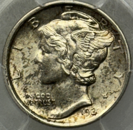 Mercury Dimes 1920-D MERCURY DIME – PCGS AU-53, WELL STRUCK & TOUGH!