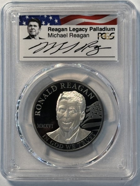 Bullion 2016 $250 COOK ISLANDS 1 OZ PALLADIUM RONALD REAGAN LEGACY SIGN PCGS PR-70 DCAM