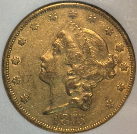 $20 1875-CC $20 LIBERTY GOLD DOUBLE EAGLE – NGC XF-45, CARSON CITY!