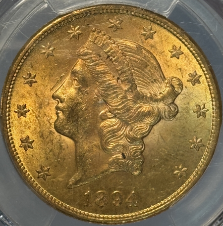 $20 1894 $20 LIBERTY GOLD DOUBLE EAGLE – PCGS MS-61