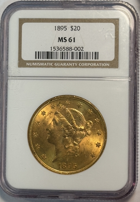 $20 1895 $20 LIBERTY GOLD DOUBLE EAGLE – NGC MS-61